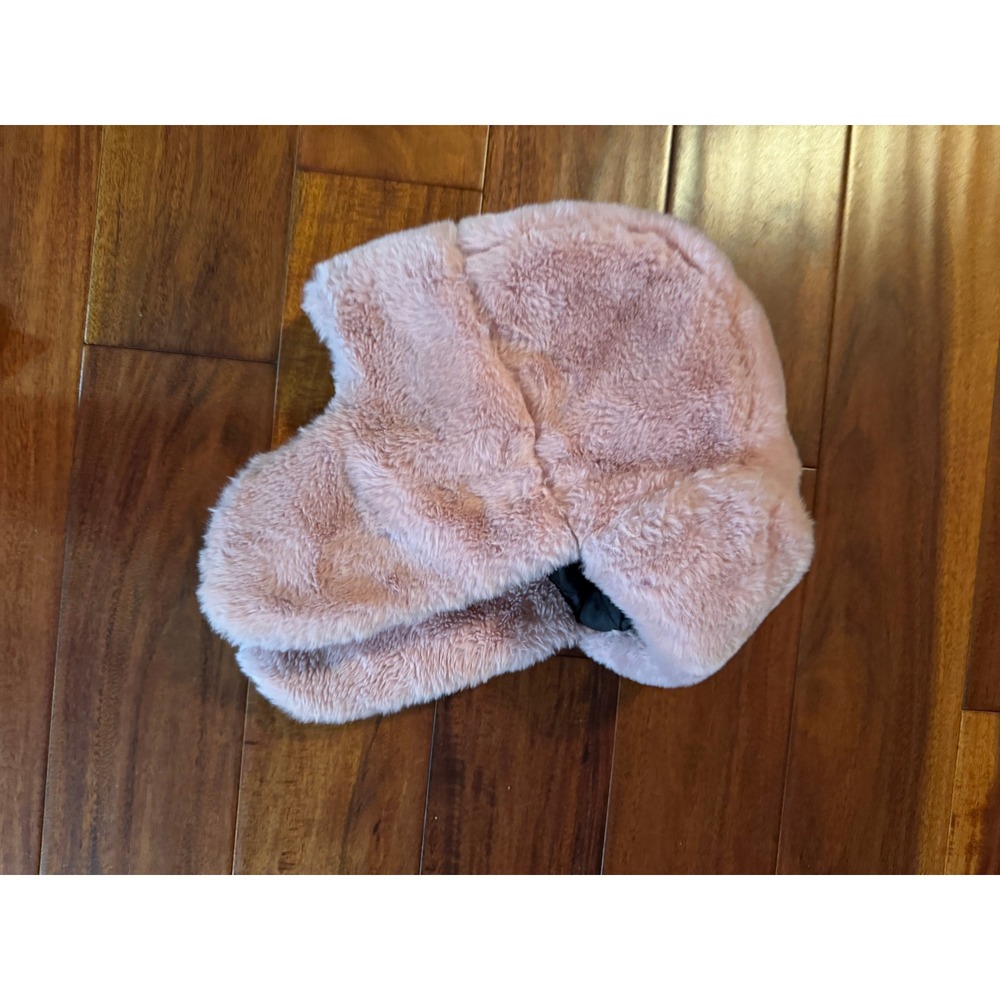 Trapper Hat Women One Size Pink Excellent Faux Fur Ear Flaps Buckle
